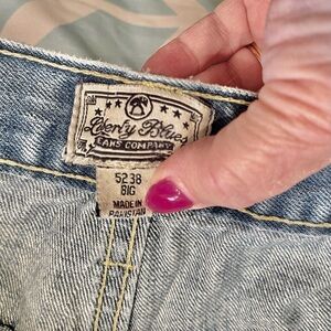Big & Tall Man’s Liberty Blue Jeans, Faded Denim, 52x38 Big/Baggy